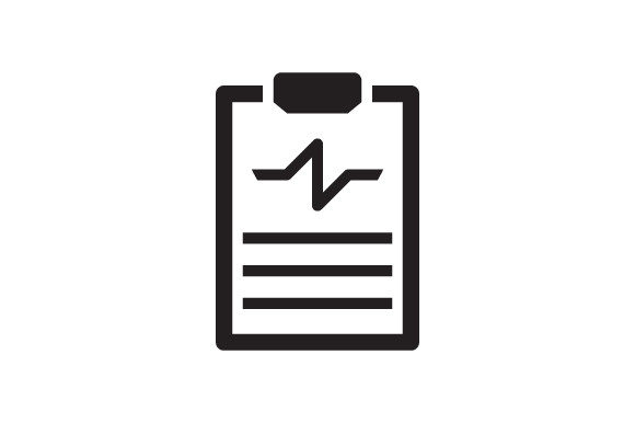 Medical Clipboard Icon - Heartbeat Graphics and Icons