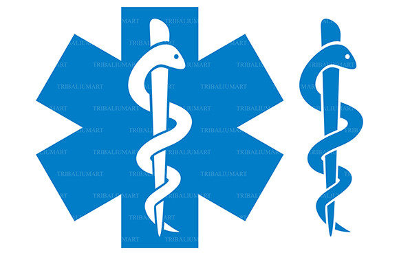 Medical Symbol Caduceus Snake with Stick Graphics