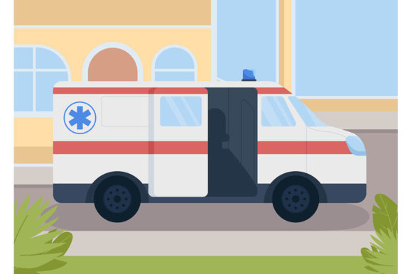 Medical Transportation Flat Illustration Graphics
