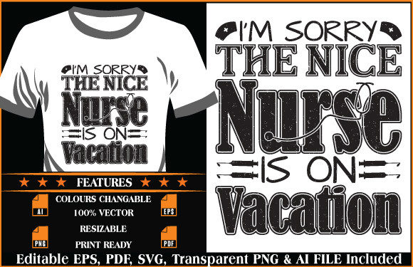 Nurse T-shirt Design I'm Sorry the Nice Graphics