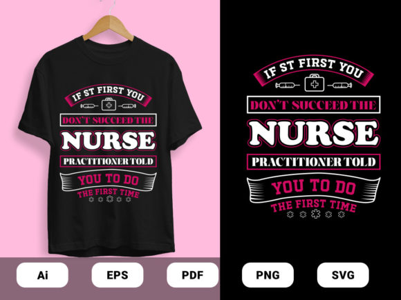 The Nurse T-shirt Design in 2 Colors: Graphics & Print Templates for Local Business